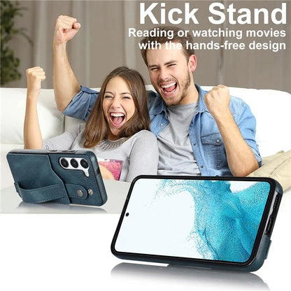 For Samsung Galaxy S23 FE Case Anti-scratch RFID Blocking Wristband Kickstand Phone Cover