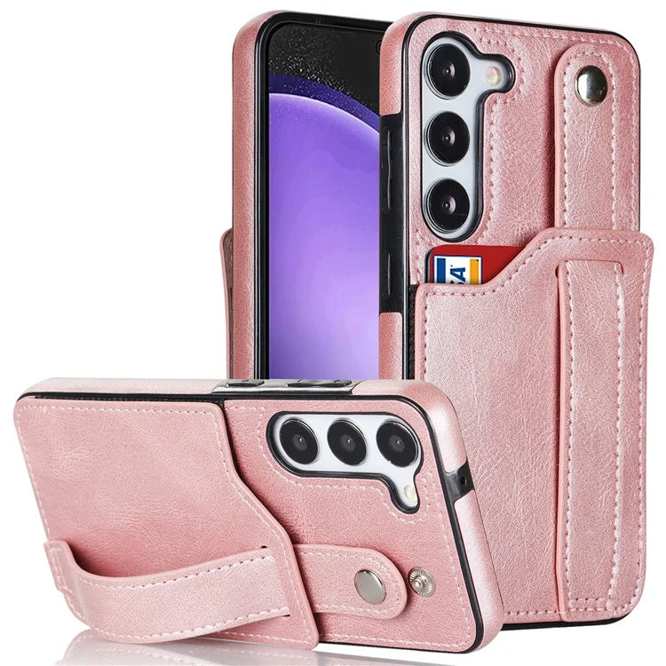 For Samsung Galaxy S23 FE Case Anti-scratch RFID Blocking Wristband Kickstand Phone Cover