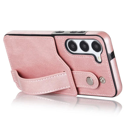 For Samsung Galaxy S23 FE Case Anti-scratch RFID Blocking Wristband Kickstand Phone Cover
