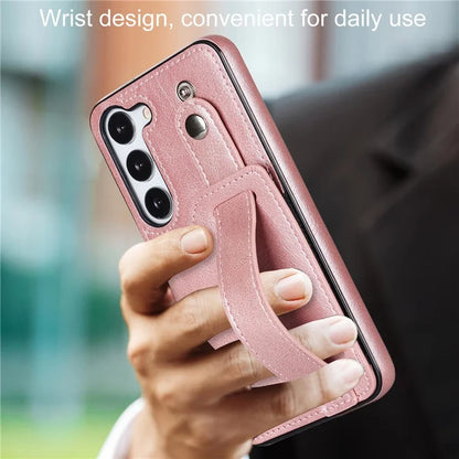 For Samsung Galaxy S23 FE Case Anti-scratch RFID Blocking Wristband Kickstand Phone Cover