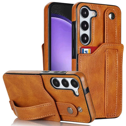 For Samsung Galaxy S23 FE Case Anti-scratch RFID Blocking Wristband Kickstand Phone Cover