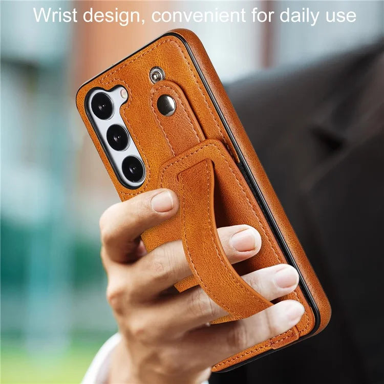 For Samsung Galaxy S23 FE Case Anti-scratch RFID Blocking Wristband Kickstand Phone Cover