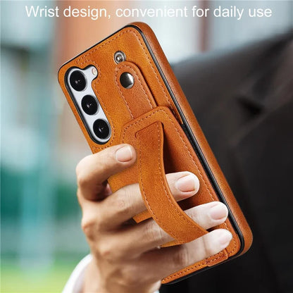 For Samsung Galaxy S23 FE Case Anti-scratch RFID Blocking Wristband Kickstand Phone Cover