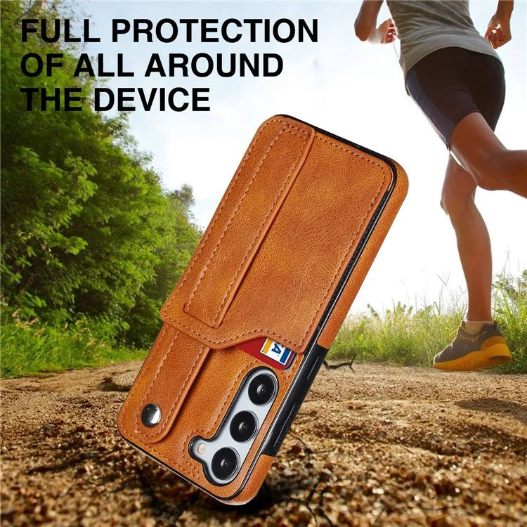 For Samsung Galaxy S23 FE Case Anti-scratch RFID Blocking Wristband Kickstand Phone Cover