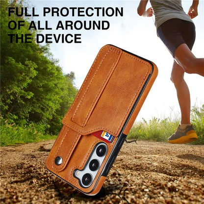For Samsung Galaxy S23 FE Case Anti-scratch RFID Blocking Wristband Kickstand Phone Cover