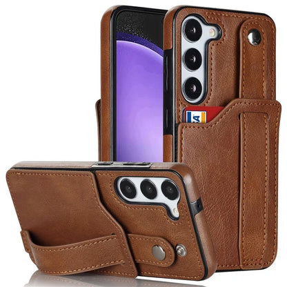 For Samsung Galaxy S23 FE Case Anti-scratch RFID Blocking Wristband Kickstand Phone Cover