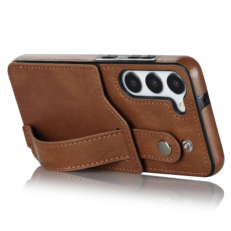 For Samsung Galaxy S23 FE Case Anti-scratch RFID Blocking Wristband Kickstand Phone Cover