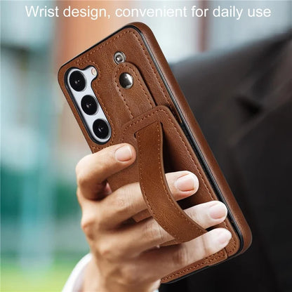 For Samsung Galaxy S23 FE Case Anti-scratch RFID Blocking Wristband Kickstand Phone Cover