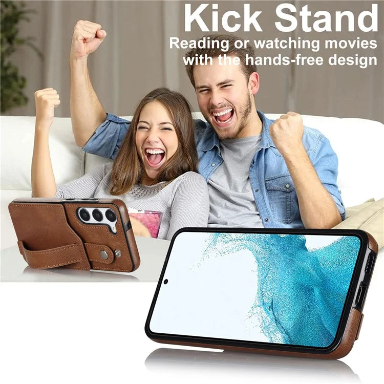 For Samsung Galaxy S23 FE Case Anti-scratch RFID Blocking Wristband Kickstand Phone Cover