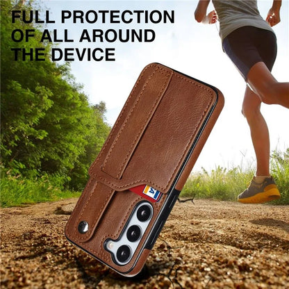 For Samsung Galaxy S23 FE Case Anti-scratch RFID Blocking Wristband Kickstand Phone Cover