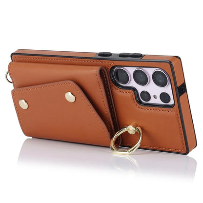 For Samsung Galaxy S24 Ultra Case Wallet Zipper Anti-scratch PU Leather+TPU Phone Protector