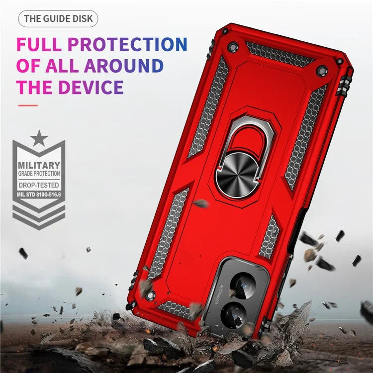 For Motorola Moto G Power (2024) Case Ring Car Mount Kickstand PC+TPU Hybrid Phone Cover