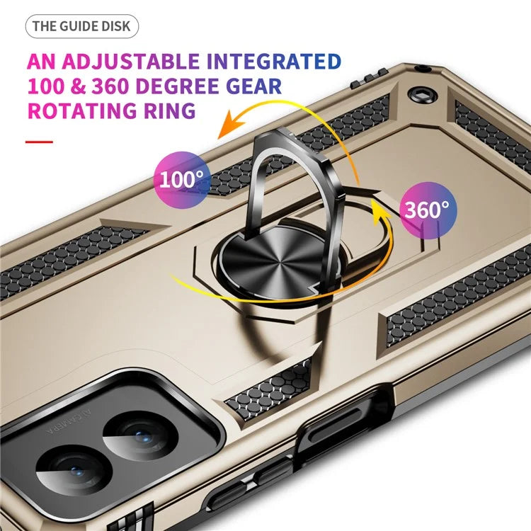 For Motorola Moto G Power (2024) Case Ring Car Mount Kickstand PC+TPU Hybrid Phone Cover