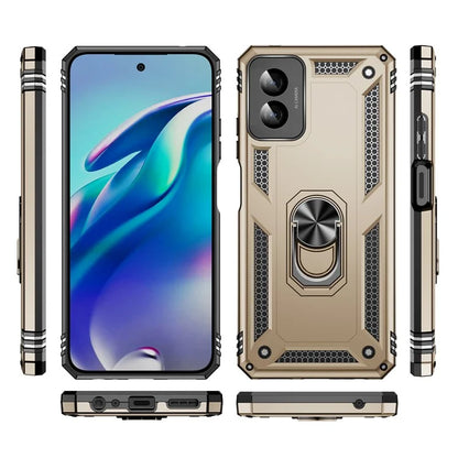 For Motorola Moto G Power (2024) Case Ring Car Mount Kickstand PC+TPU Hybrid Phone Cover