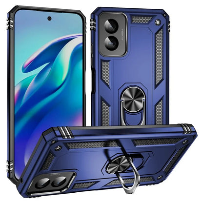 For Motorola Moto G Power (2024) Case Ring Car Mount Kickstand PC+TPU Hybrid Phone Cover