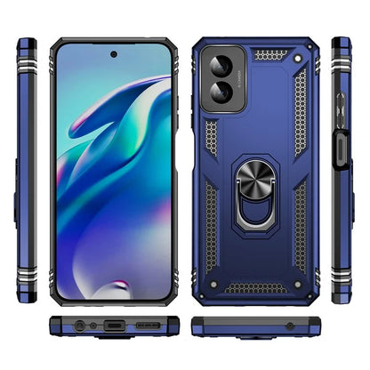 For Motorola Moto G Power (2024) Case Ring Car Mount Kickstand PC+TPU Hybrid Phone Cover