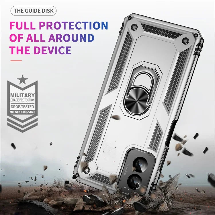 For Motorola Moto G Power (2024) Case Ring Car Mount Kickstand PC+TPU Hybrid Phone Cover