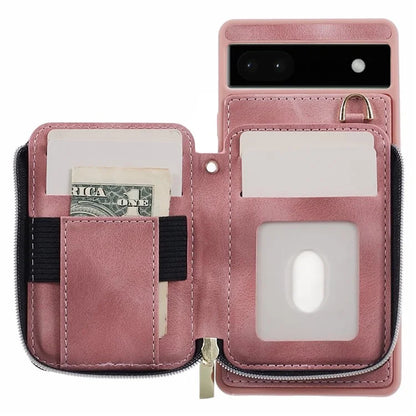 For Google Pixel 6a Phone Cover Card Case Crossbody Phone Bag with 2 Strap