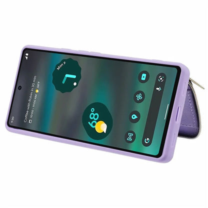 For Google Pixel 6a Phone Cover Card Case Crossbody Phone Bag with 2 Strap