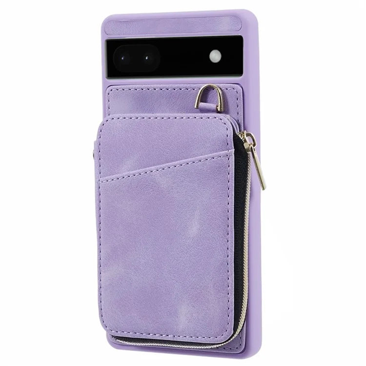 For Google Pixel 6a Phone Cover Card Case Crossbody Phone Bag with 2 Strap