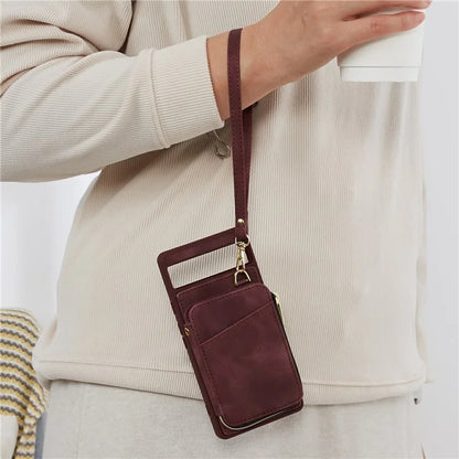 For Google Pixel 6a Phone Cover Card Case Crossbody Phone Bag with 2 Strap