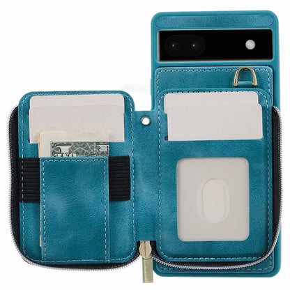 For Google Pixel 6a Phone Cover Card Case Crossbody Phone Bag with 2 Strap