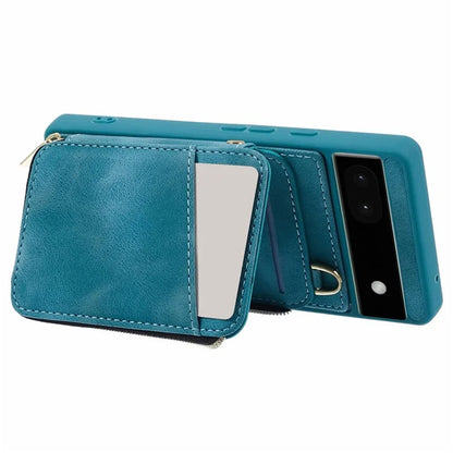 For Google Pixel 6a Phone Cover Card Case Crossbody Phone Bag with 2 Strap
