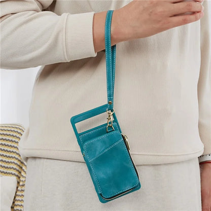 For Google Pixel 6a Phone Cover Card Case Crossbody Phone Bag with 2 Strap