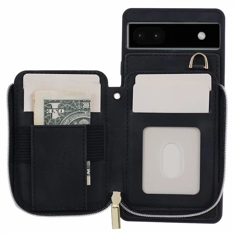 For Google Pixel 6a Phone Cover Card Case Crossbody Phone Bag with 2 Strap