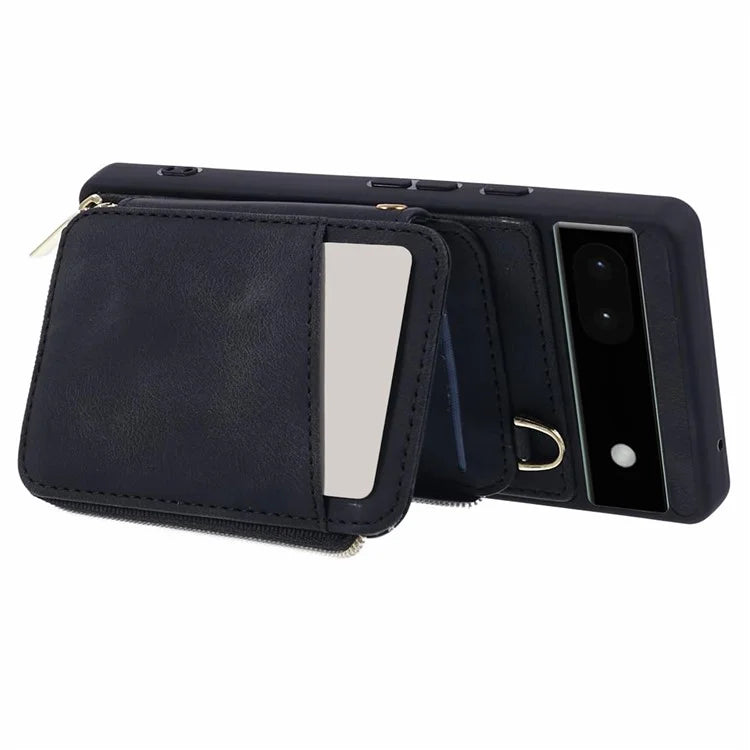 For Google Pixel 6a Phone Cover Card Case Crossbody Phone Bag with 2 Strap