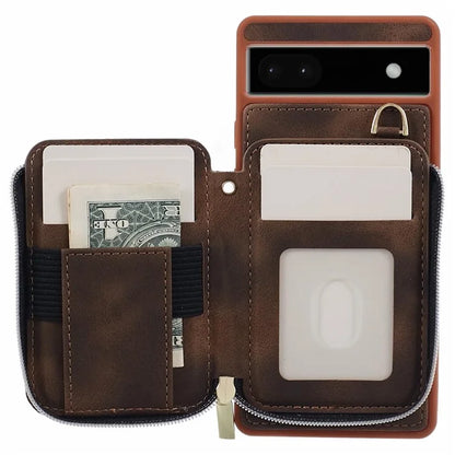 For Google Pixel 6a Phone Cover Card Case Crossbody Phone Bag with 2 Strap
