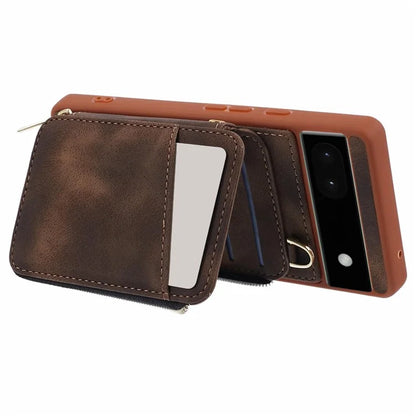 For Google Pixel 6a Phone Cover Card Case Crossbody Phone Bag with 2 Strap