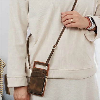 For Google Pixel 6a Phone Cover Card Case Crossbody Phone Bag with 2 Strap