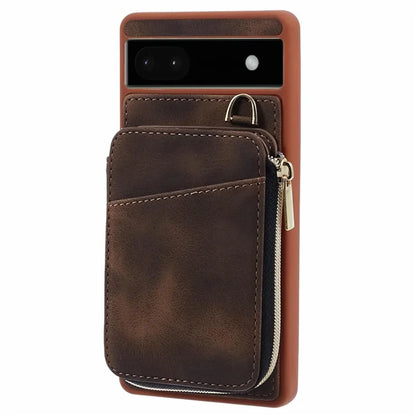 For Google Pixel 6a Phone Cover Card Case Crossbody Phone Bag with 2 Strap