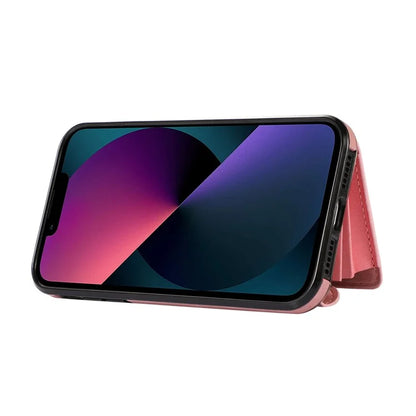 For iPhone 13 6.1 inch Cell Phone Case PU Leather+TPU Card Bag Drop-proof Cover with 2 Straps
