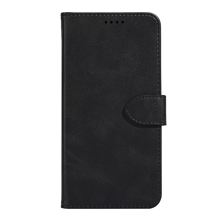 For ZTE Blade A54 Leather Case Calf Texture Phone Wallet Stand