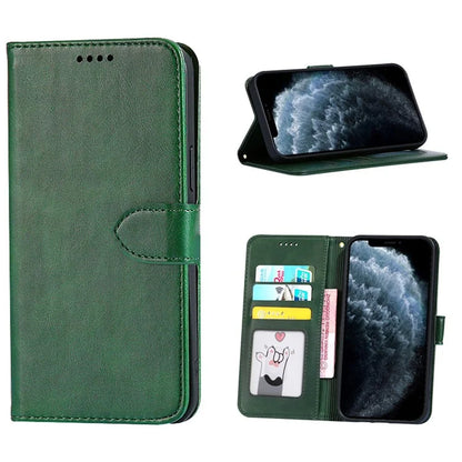 For ZTE Blade A54 Leather Case Calf Texture Phone Wallet Stand