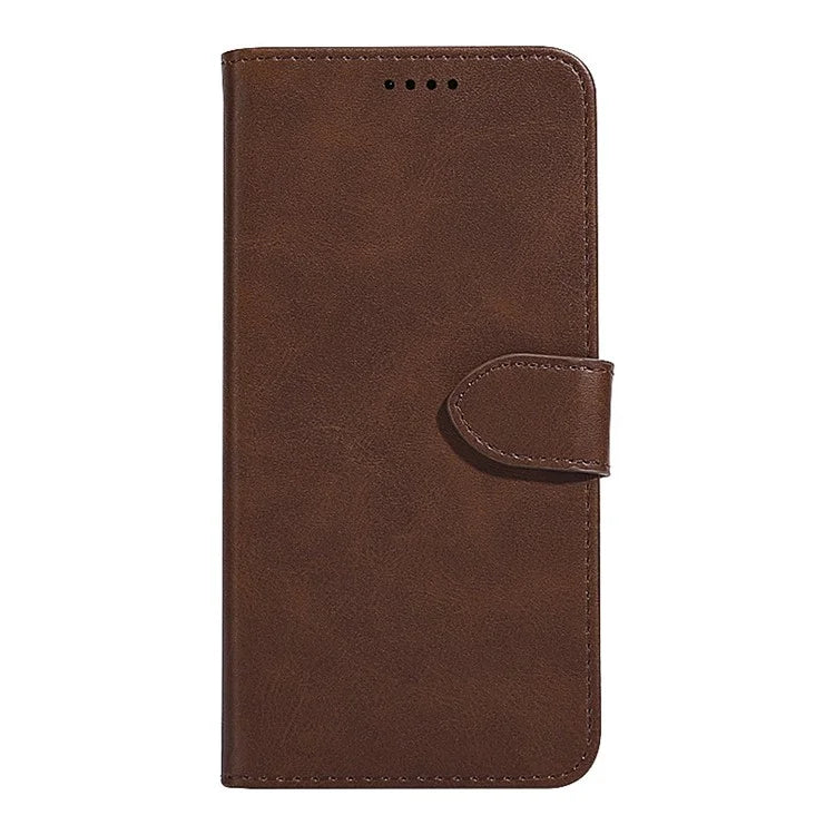 For ZTE Blade A54 Leather Case Calf Texture Phone Wallet Stand