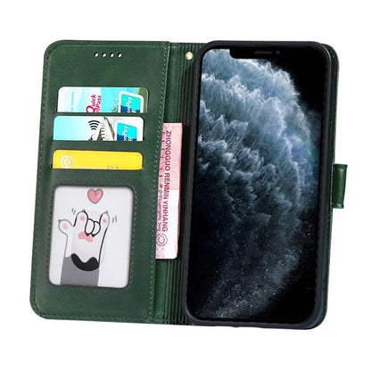 For ZTE Blade A54 Leather Case Calf Texture Phone Wallet Stand