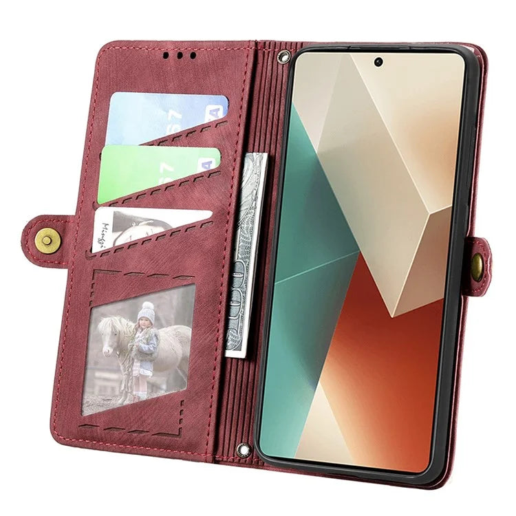 For Xiaomi Redmi Note 13 Pro 5G / Poco X6 5G Case Geometry Pattern PU Leather Phone Wallet Stand Cover