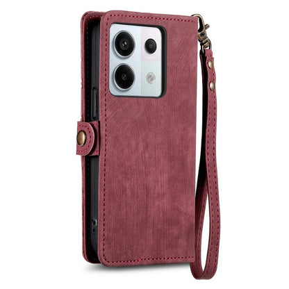 For Xiaomi Redmi Note 13 Pro 5G / Poco X6 5G Case Geometry Pattern PU Leather Phone Wallet Stand Cover