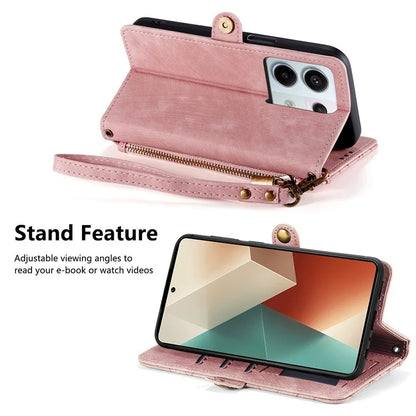 For Xiaomi Redmi Note 13 Pro 5G / Poco X6 5G Case Geometry Pattern PU Leather Phone Wallet Stand Cover