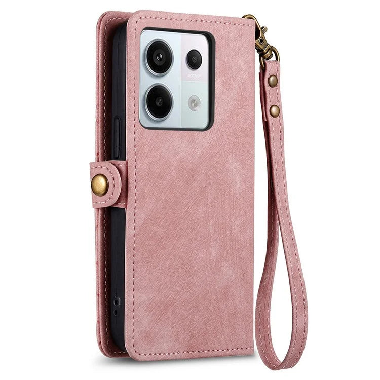 For Xiaomi Redmi Note 13 Pro 5G / Poco X6 5G Case Geometry Pattern PU Leather Phone Wallet Stand Cover