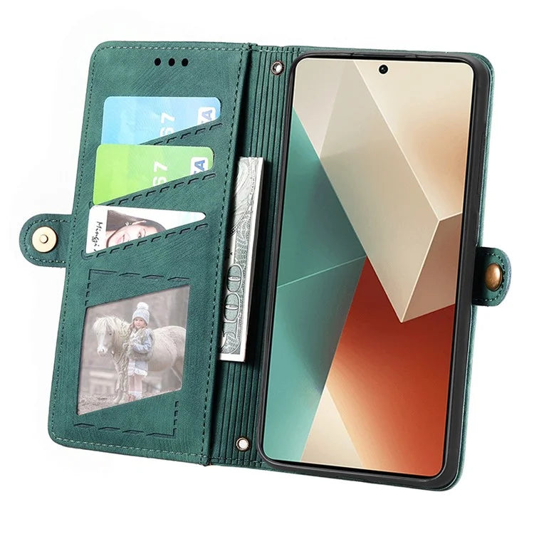 For Xiaomi Redmi Note 13 Pro 5G / Poco X6 5G Case Geometry Pattern PU Leather Phone Wallet Stand Cover