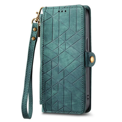 For Xiaomi Redmi Note 13 Pro 5G / Poco X6 5G Case Geometry Pattern PU Leather Phone Wallet Stand Cover
