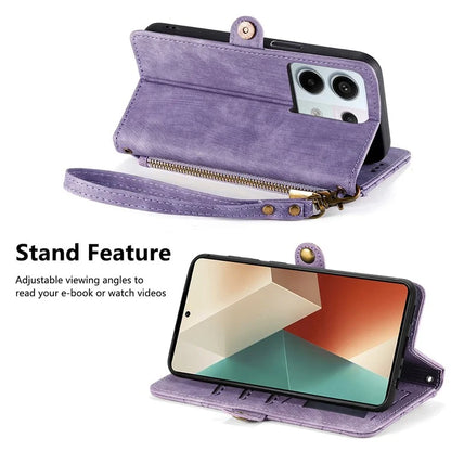For Xiaomi Redmi Note 13 Pro 5G / Poco X6 5G Case Geometry Pattern PU Leather Phone Wallet Stand Cover