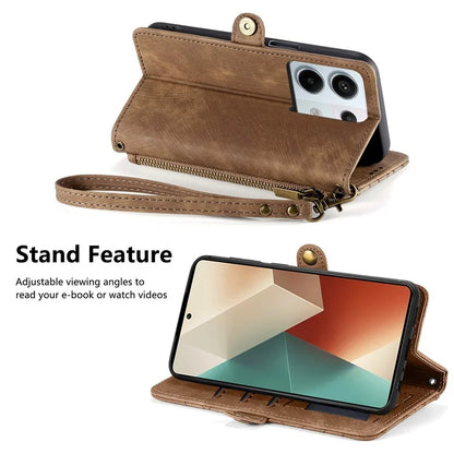For Xiaomi Redmi Note 13 Pro 5G / Poco X6 5G Case Geometry Pattern PU Leather Phone Wallet Stand Cover
