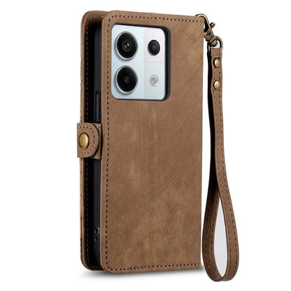 For Xiaomi Redmi Note 13 Pro 5G / Poco X6 5G Case Geometry Pattern PU Leather Phone Wallet Stand Cover