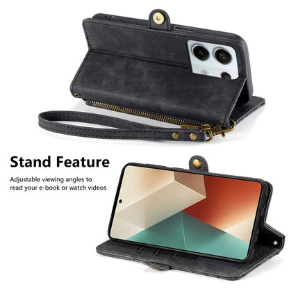 For Xiaomi Redmi Note 13 Pro 5G / Poco X6 5G Case Geometry Pattern PU Leather Phone Wallet Stand Cover