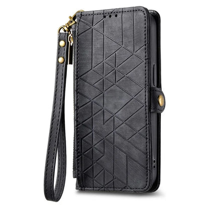 For Xiaomi Redmi Note 13 Pro 5G / Poco X6 5G Case Geometry Pattern PU Leather Phone Wallet Stand Cover